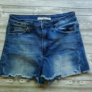 Kancan Jean Shorts Size 25 Distressed Wash Denim Shorts